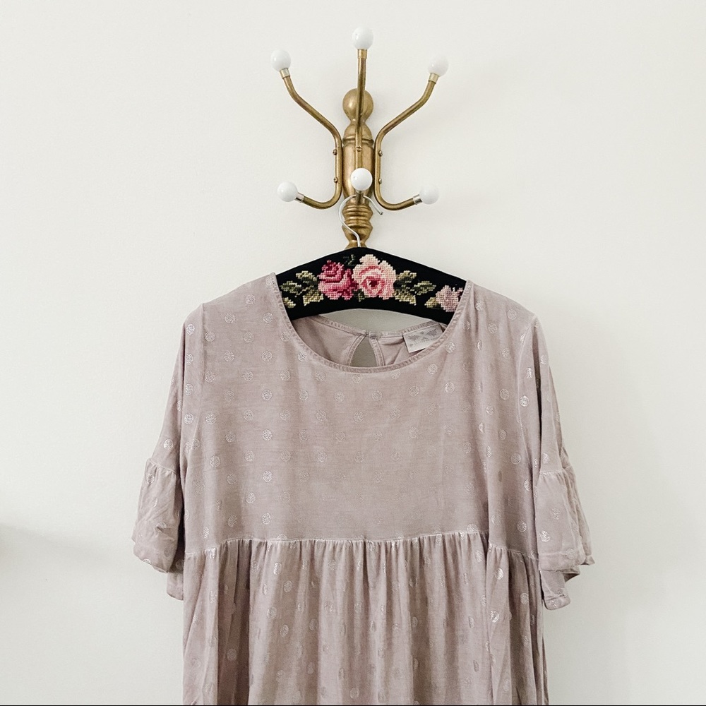 DANTELLE Beige Polka Dotted Dress